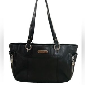 Coach Black Leather Tote Bag